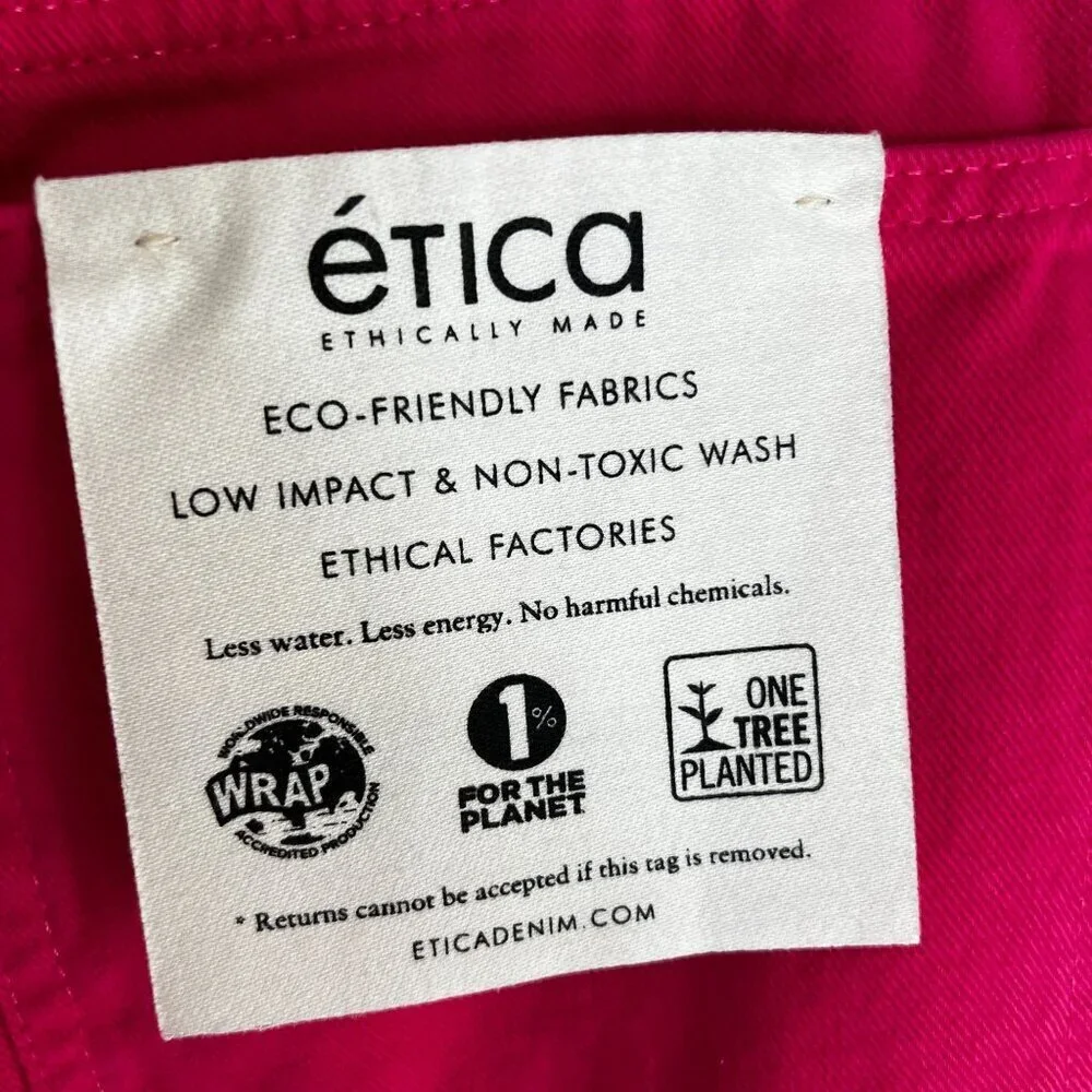 Etica Womens Rhea Mid Rise Straight Leg Denim Size 30 in Raspberry Pink - Picture 4 of 9